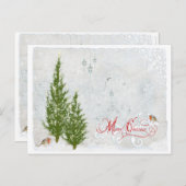 Woodland Eerste Sneeuwkerst Briefkaart (Voorkant / Achterkant)