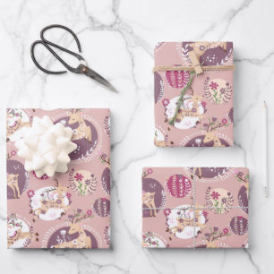 Woodland Elegance: Herten en Fawn Fantasy Inpakpapier Vel