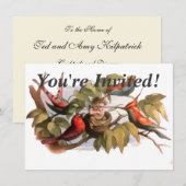 Woodland Elf in Nest: Antiek Bird Sprite Fairy Kaart (Voorkant / Achterkant)