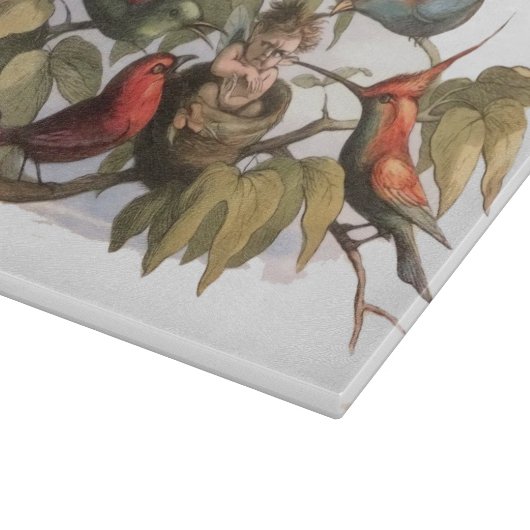 Woodland Elf in Nest: Antiek Bird Sprite Fairy Snijplank (Hoek)