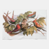 Woodland Elf in Nest: Antiek Bird Sprite Fairy Theedoek (Horizontaal)