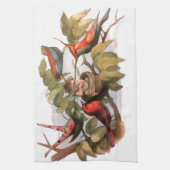 Woodland Elf in Nest: Antiek Bird Sprite Fairy Theedoek (Verticaal)
