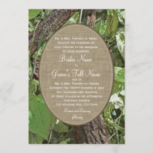 Woodland en Burlap Country Wedding Kaart