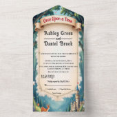 Woodland Enchanted Forest Castle Sprookjeshuwelijk All In One Uitnodiging (Binnen)
