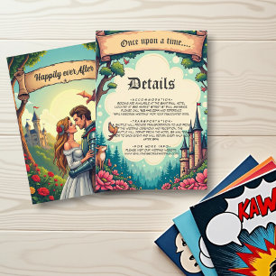 Woodland Enchanted Forest Castle Sprookjeshuwelijk Informatiekaartje