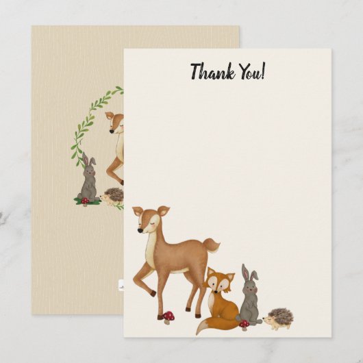 Woodland Enchanted Forest Merci Notes (Devant / Derrière)