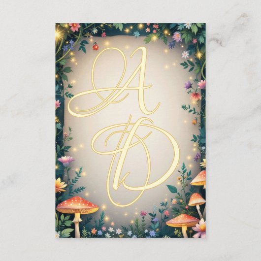 Woodland Enchanted Forest Sprookjeshuwelijk Informatiekaartje (Achterkant)