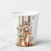 Woodland Enchantment Thema baby shower papieren be Papieren Bekers (Achterkant)