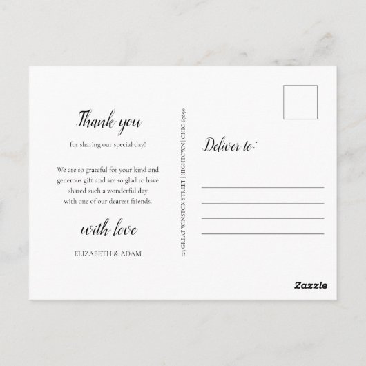 Woodland Eucalyptus groen bruiloft dank u Briefkaart (Achterkant)