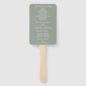 Woodland Eucalyptus groen bruiloft programma Handwaaier (Achterkant)