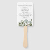 Woodland Evergreen Mountains Trouwprogramma Handwaaier (Voorkant)