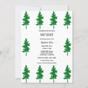 Woodland Evergreen Trees Baby shower Jongens Meisj Kaart