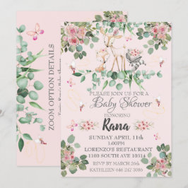 Woodland Fairy Baby shower Invitation Kaart