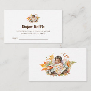 Woodland Fairy Baby shower Luier Raffle Tickets Informatiekaartje