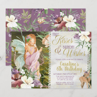 Woodland Fairy Birthday Invitation Waterverf Kaart