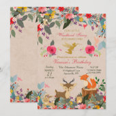 Woodland Fairy Invitation Kaart (Voorkant / Achterkant)