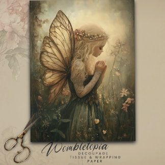  Woodland Fairy met Crown Decoupage Tissuepapier