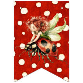 Woodland Fairy Mushroom Polka Dot Happy Birthday Vlaggetjes (Eerste vlag)