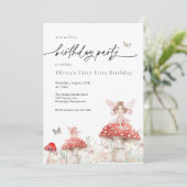 Woodland Fairy Mushroom Verjaardag Kaart (Staand voorkant)