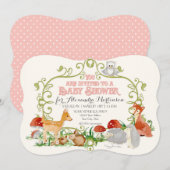 Woodland Fairy Tale Baby Shower-uitnodigingskaarte Kaart (Voorkant / Achterkant)