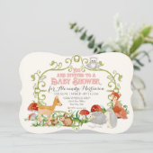 Woodland Fairy Tale Baby Shower-uitnodigingskaarte Kaart (Staand voorkant)