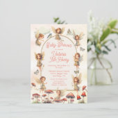 Woodland Fairy Toadstool Baby shower Kaart (Staand voorkant)