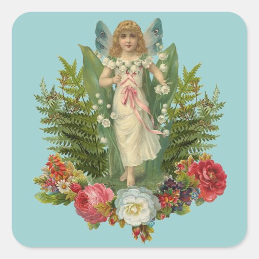 Woodland Fairy Vierkante Sticker (Voorkant)