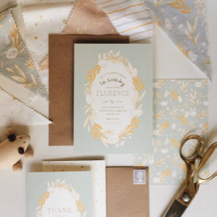 Woodland Fairytale Baby shower Invitation Kaart