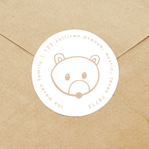 Woodland Fairytale Bear Retour Adresse Étiquettes