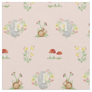 Woodland Fairytale Creatures Baby Girl Nursery Stof