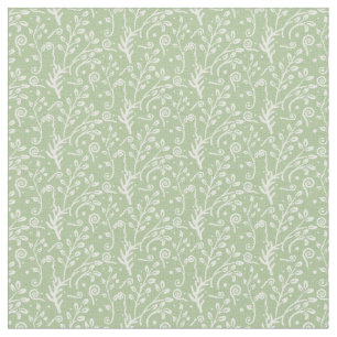 Woodland Fairytale Fern Swirl Baby Girl Nursery Stof