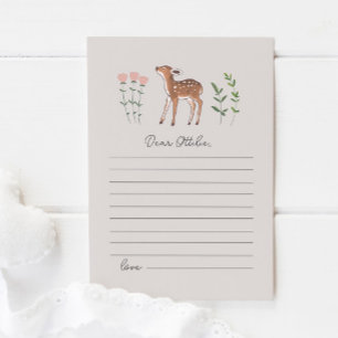 Woodland Fawn Flowers Time Capsule Note Kaart