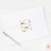 Woodland Fawn Rabbit Snagel Vierkante Sticker (Envelop)