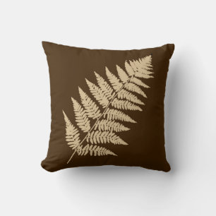 Woodland Fern 1, Brown and Beige Kussen