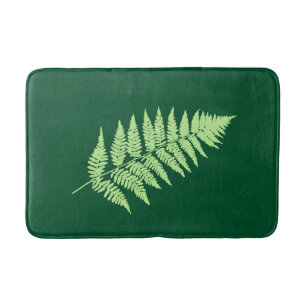 Woodland Fern 1, Emerald and Light Green Badmat