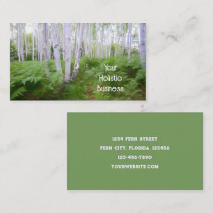 Woodland Fern Green Forest Birch Trees Holistic Visitekaartje