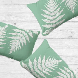 Woodland Fern Leaf aangepaste achtergrond kleuren Buitenkussen