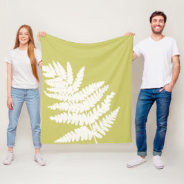 Woodland Fern Leaf aangepaste achtergrond kleuren Fleece Deken