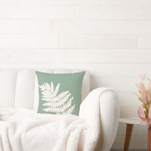 Woodland Fern Leaf aangepaste achtergrond kleuren Kussen