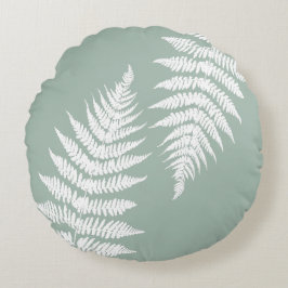 Woodland Fern Leaf aangepaste achtergrond kleuren Rond Kussen