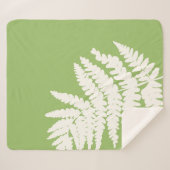 Woodland Fern Leaf aangepaste achtergrond kleuren Sherpa Deken (Voorkant (horizontaal))