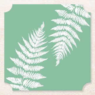 Woodland Fern Leaf Custom Background Colors  Kartonnen Onderzetters