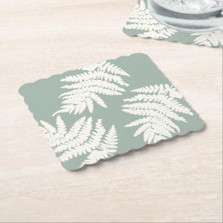 Woodland Fern Leaf Custom Background Colors  Kartonnen Onderzetters