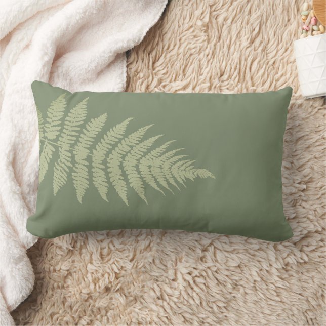 Woodland Fern Leves Aangepaste Achtergrond Kleuren Kussen (Deken)