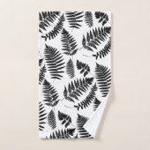 Woodland Fern Pattern, Black and White Bad Handdoek (Handdoek)