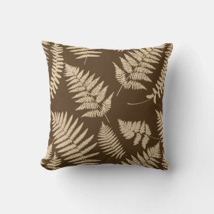Woodland Fern Pattern, Brown and Beige Buitenkussen
