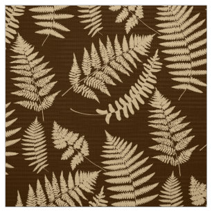 Woodland Fern Pattern, Brown and Beige Stof