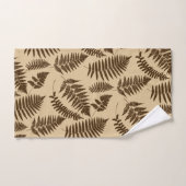 Woodland Fern Pattern, Chocolate Brown en Beige Bad Handdoek (Handdoek)