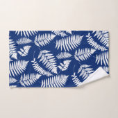 Woodland Fern Pattern, Cobalt Blue en White Bad Handdoek (Handdoek)