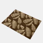 Woodland Fern Pattern, Dark Brown and Beige Deurmat (Schuin)